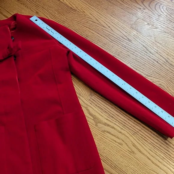 Ampersand Avenue Womens Red Coat With Bow Size Large - Picture 10 of 11